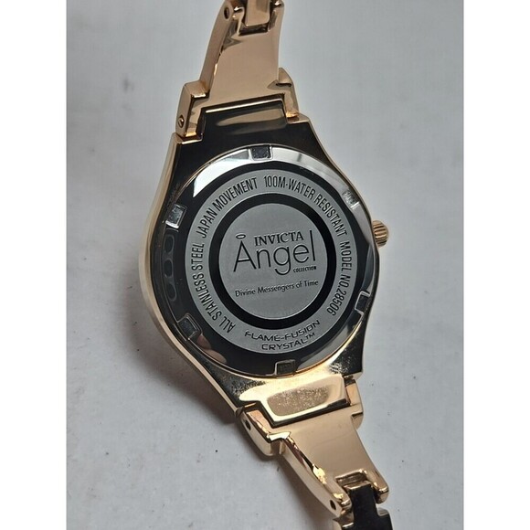 Invicta Angel Lady Quartz Stainless Steel Rose Gold Womens Watch New Battery MOP